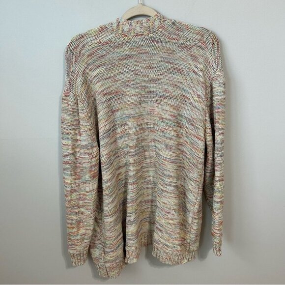 Lucy Paris Cream Multicolor Rainbow Light Knit Cardigan Sweater Size Medium - Picture 7 of 8